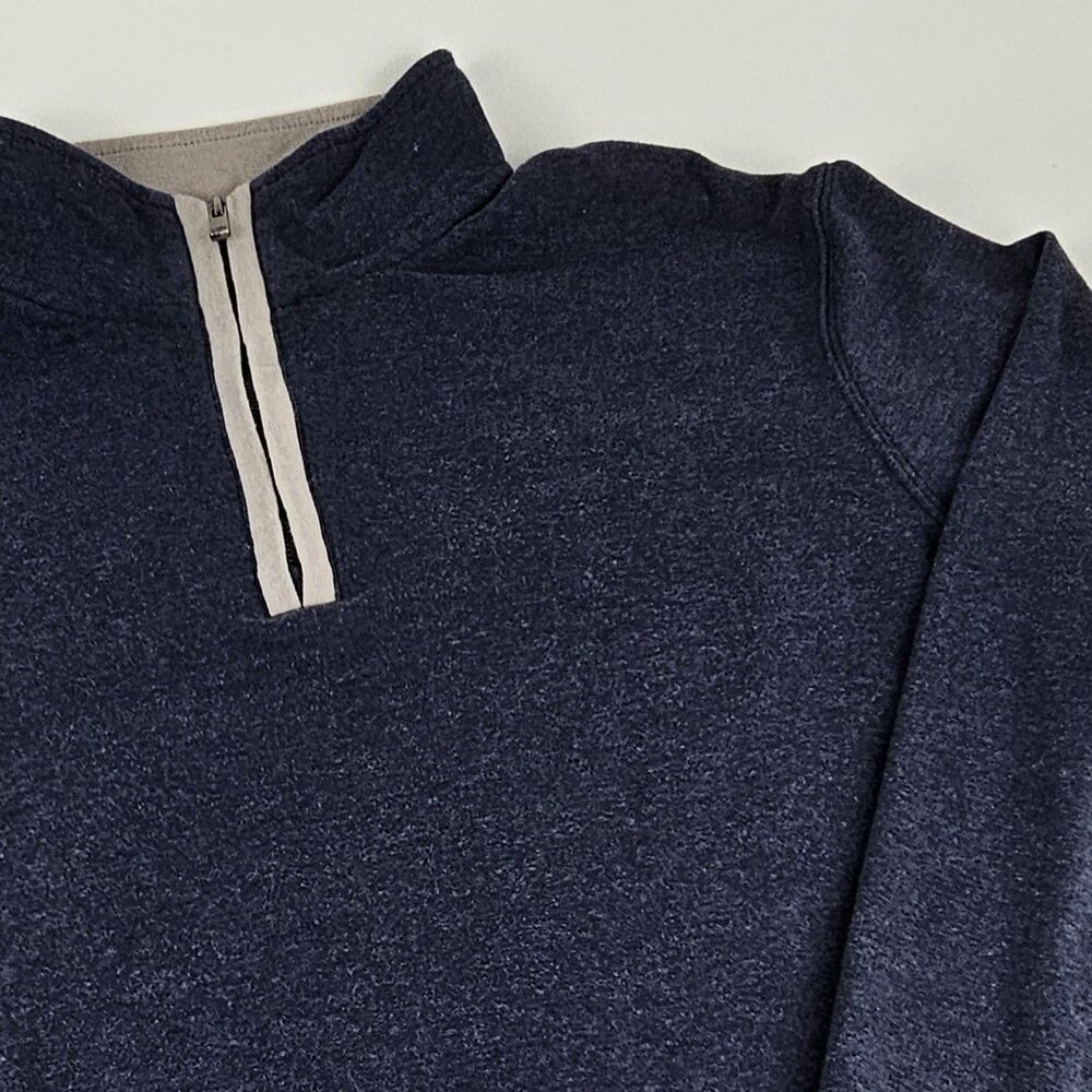 The Normal Brand Mens Large Quarter Zip Pullover Navy Blue Heather Casual